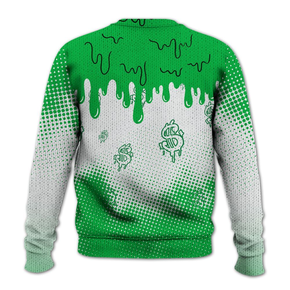 Knitted Sweater To Match Lucky Green 5s - Loot Bear Unique Drip