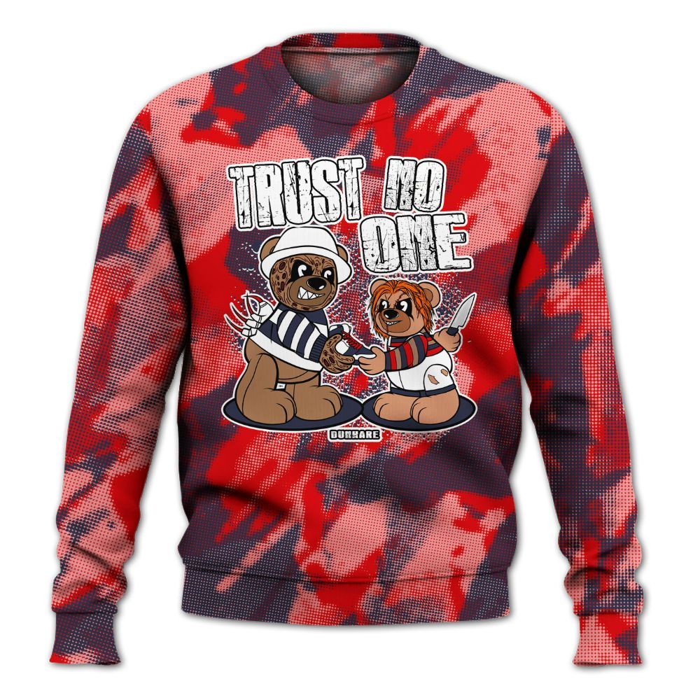 Sweatshirt To Match Low OG Howard University 1s - Trust No One Bear Abstract Halftone All Over Print