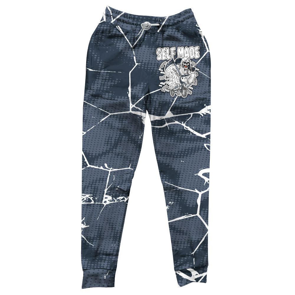 Sweatpant To Match Low Diffused Blue 11s - Self Made Skeleton Crack All Over Print