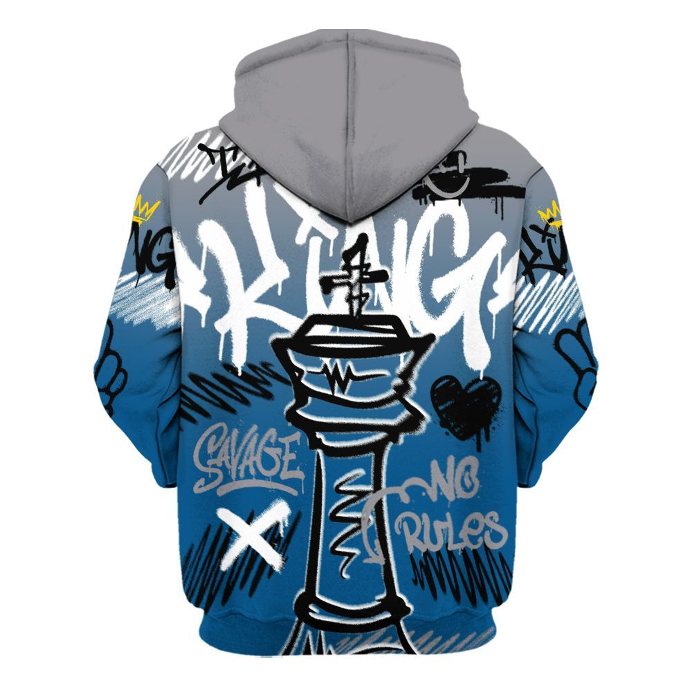 Hoodie To Match High OG True Blue 1s - Street King Chess Streetwear All Over Print