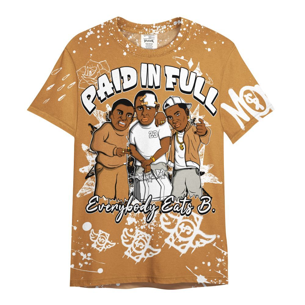 Shirt To Match Dunk Low Nature Wheat Suede - Everybody Paid In Full Crayon All Over Print