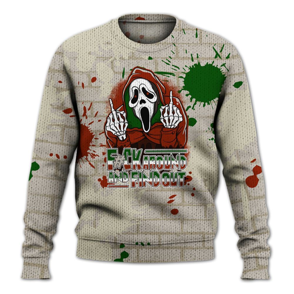 Knitted Sweater To Match El Grito 5s - F#CK And Find Out Graphic Halloween
