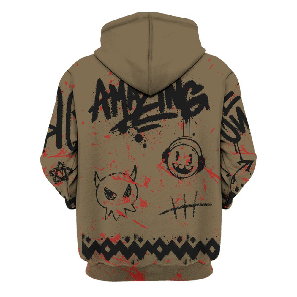 Hoodie To Match Olive 9s - Friday Sneaker Crayon All Over Print