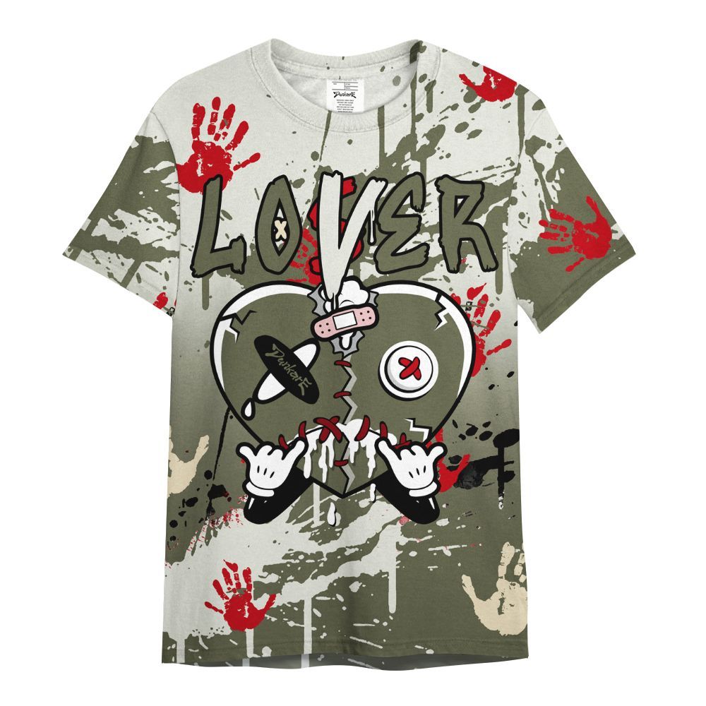 Shirt To Match Low OG Medium Olive 1s - Loser Lover Drip Heart All Over Print