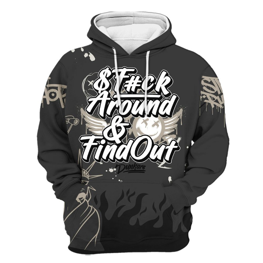 Hoodie To Match RM Light Bone 4s - Graphic Fck Around Find Out All Over Print