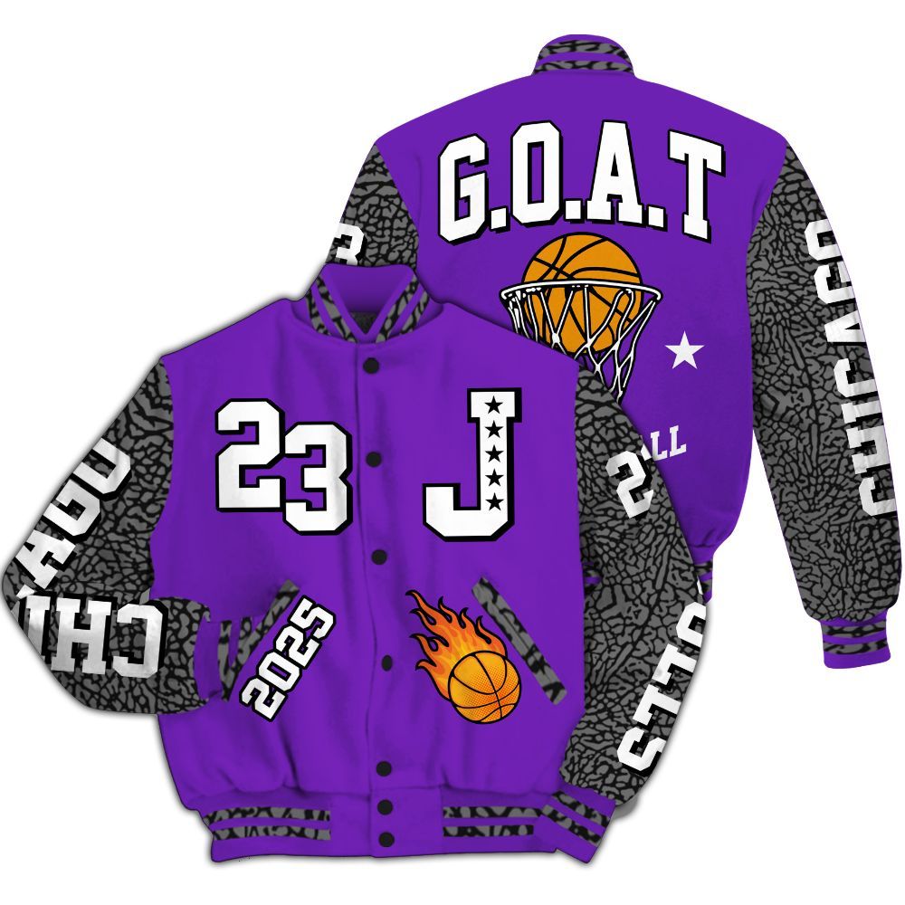 Varsity Jacket To Match Retro Dark Iris 3s - Chicago 23 Basketball All Over Print