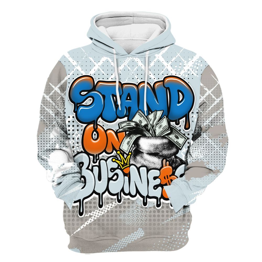 Hoodie To Match Retro High OG Alaska 1s - Halftone Stand Business Dripping All Over Print