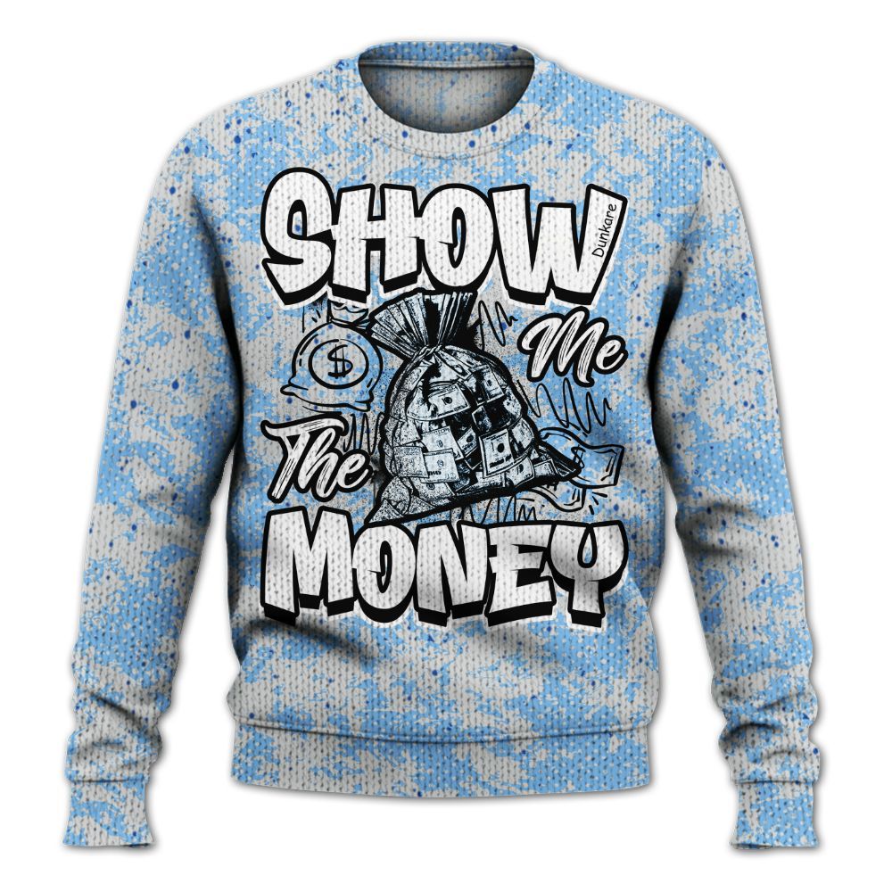 Knitted Sweater To Match University Blue 5s - Show Me The Money Retro
