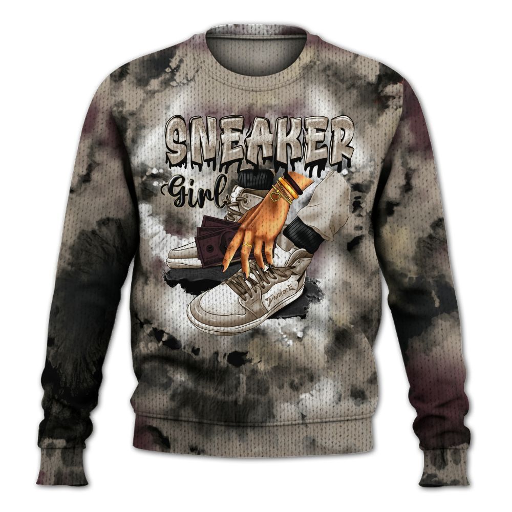 Knitted Sweater To Match AMM Retro Phantom 4s - SNEAKER Girl Money Drip Tie Dye