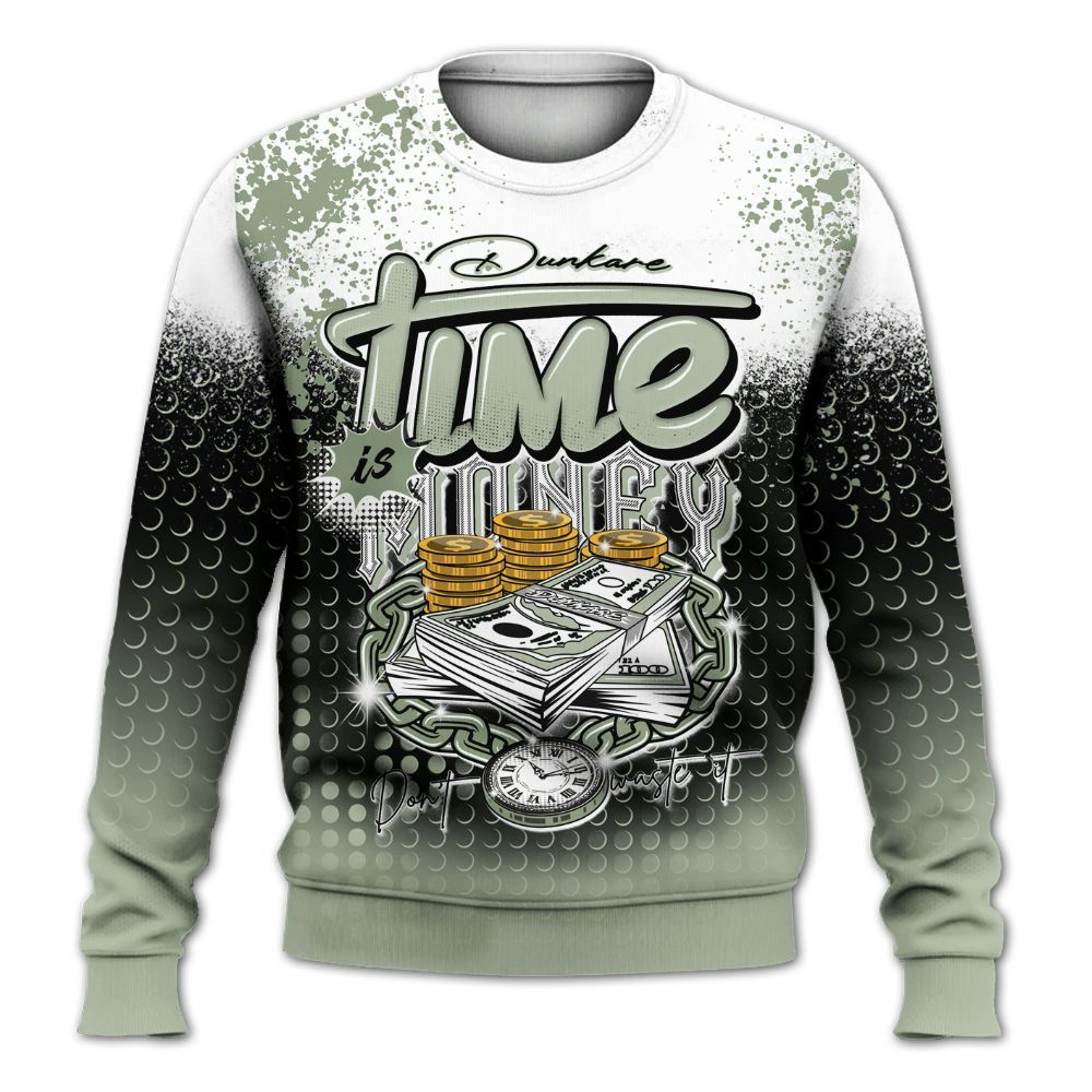 Sweatshirt To Match Seafoam Sail 4s - Halftone Time Is Money All Over Print