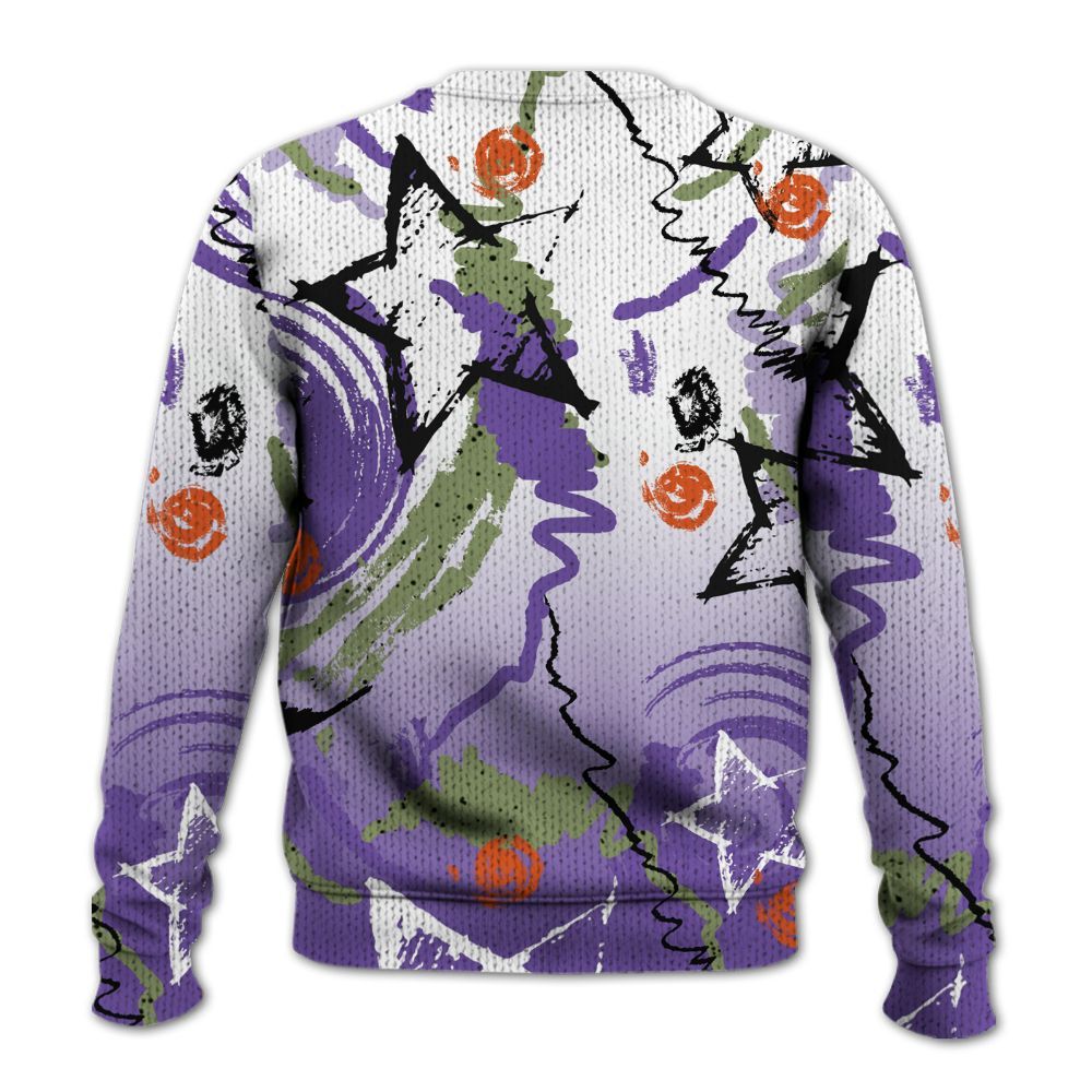 Knitted Sweater To Match Canyon Purple 4s - Grind Shine Later Drip