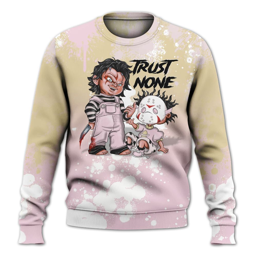 Sweatshirt To Match Denim Iced Carmine 4s - Trust No One Scary All Over Print