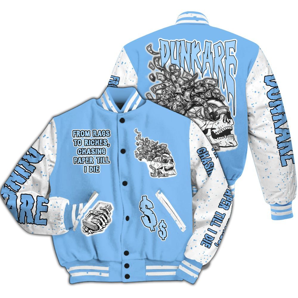 Varsity Jacket To Match University Blue 5s - From Rags To Riches All Over Print
