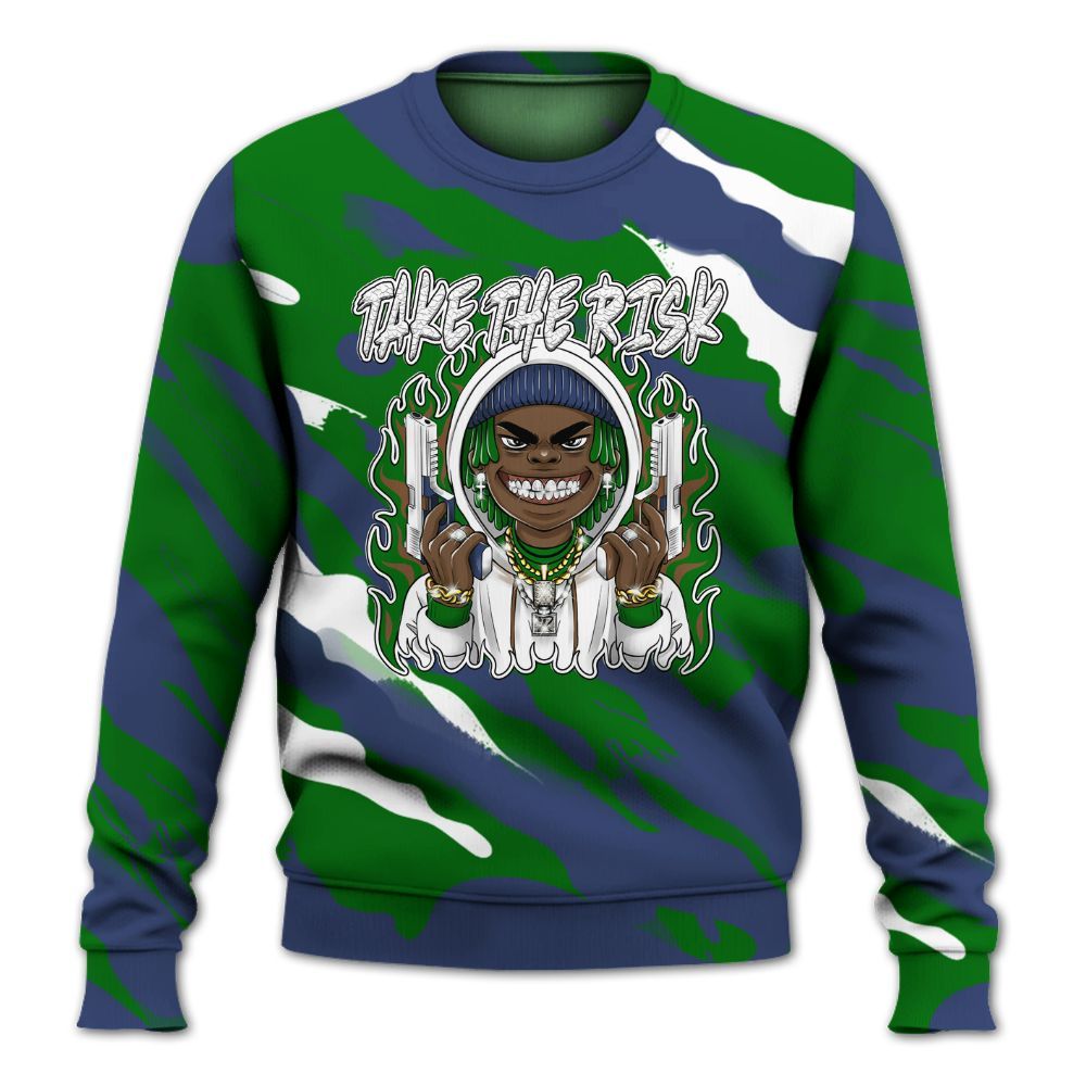 Sweatshirt To Match Midnight Navy 13s - Take The Risk Colored All Over Print