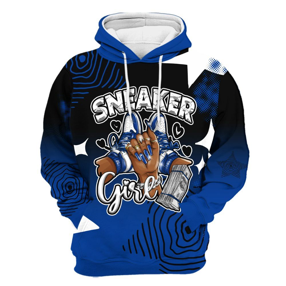 Hoodie To Match Hyper Royal 12s - Sneakerz Girlz Unique Starz All Over Print