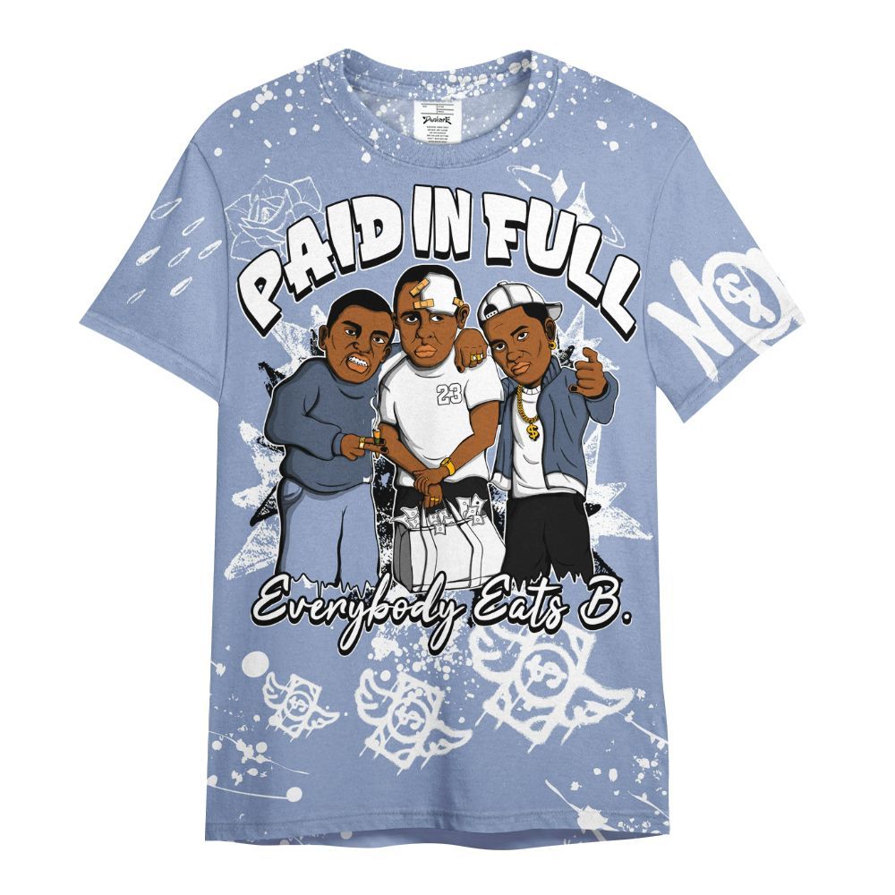 Shirt To Match Retro Blue Grey 13s - Everybody Paid In Full Crayon All Over Print