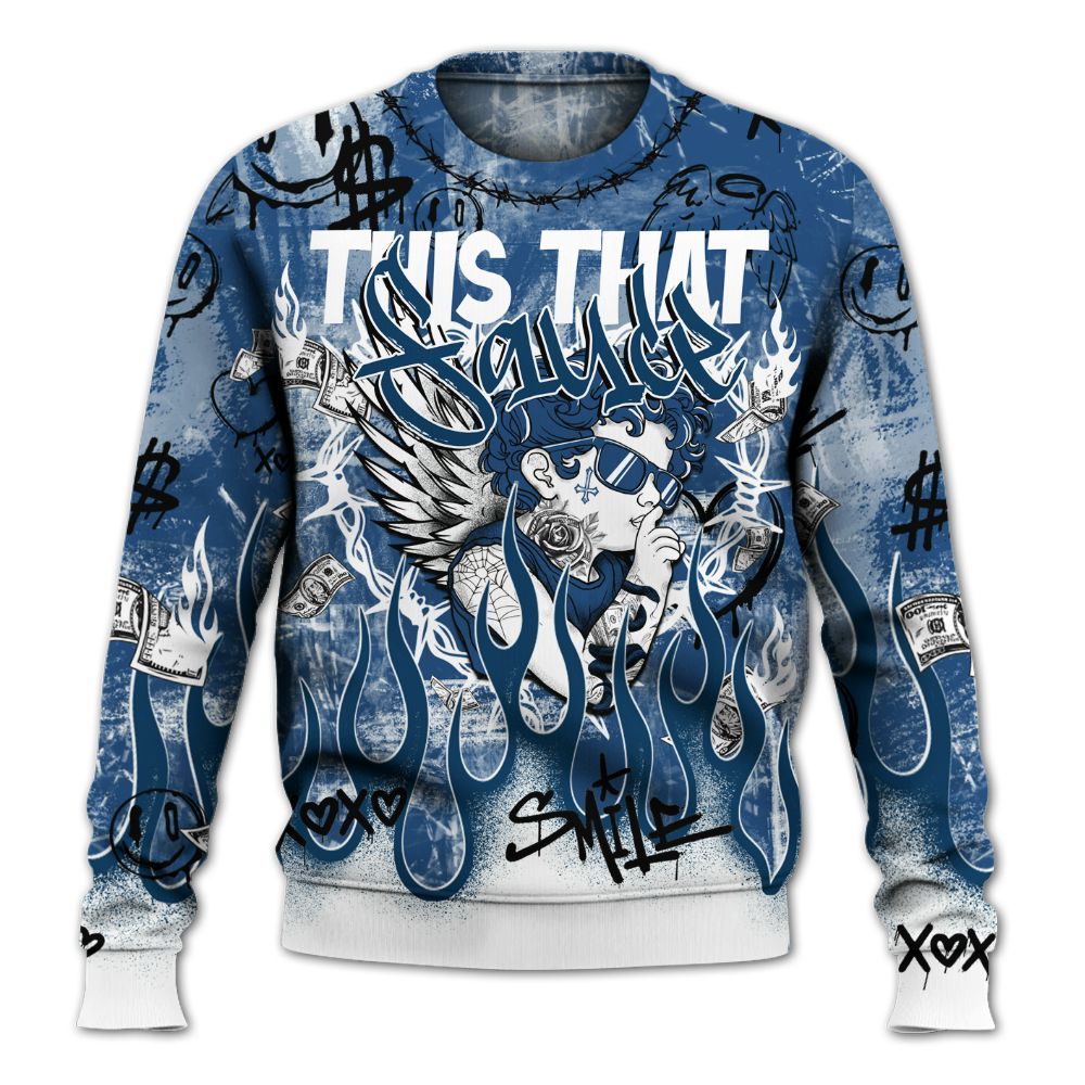 Sweatshirt To Match High OG Midnight Navy 1s - This That Sauce Angel All Over Print