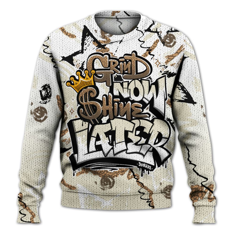 Knitted Sweater To Match Orewood Brown 3s - Grind Shine Later Drip