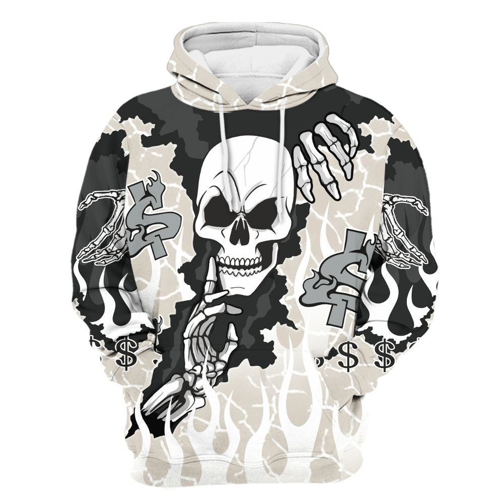 Hoodie To Match Retro Pure Money 3s - Ones Move In Silence Graphic Trapped All Over Print