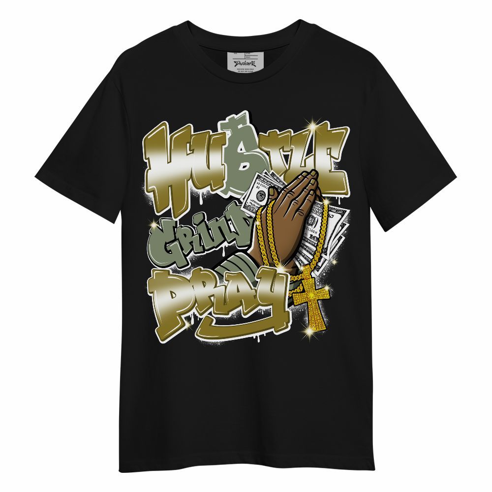 Shirt To Match Air Flightposite Metallic Gold - Hustle, Money Pray Streetwear Unisex Shirt