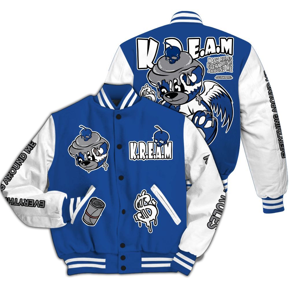 Varsity Jacket To Match High OG True Blue 1s - Loot Bear All Over Print
