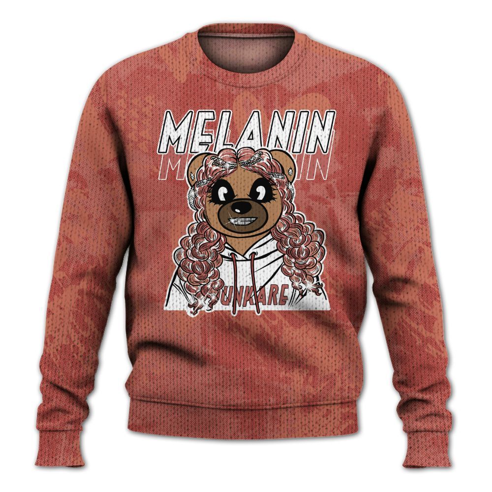 Knitted Sweater To Match Dune Red 13s - Pigments Bear Heart Grunge