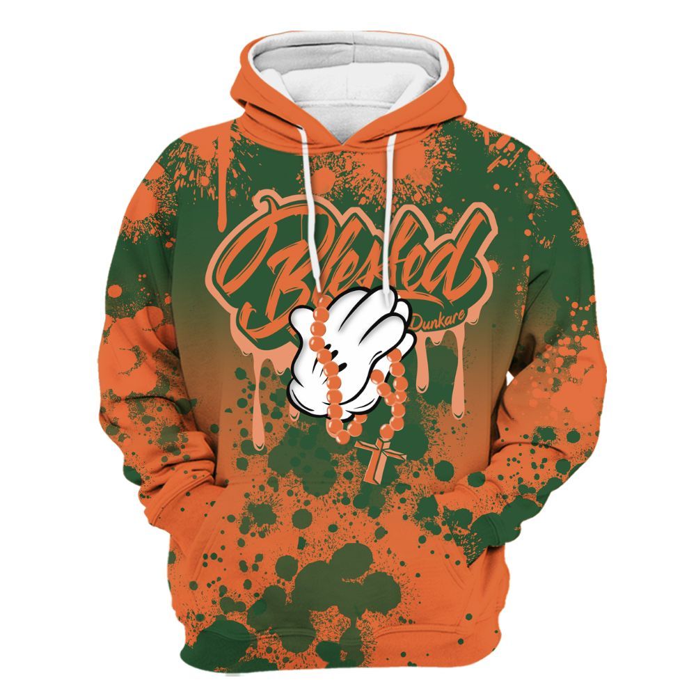 Hoodie To Match Low Miami 5s - God Blessed Ink Drip All Over Print