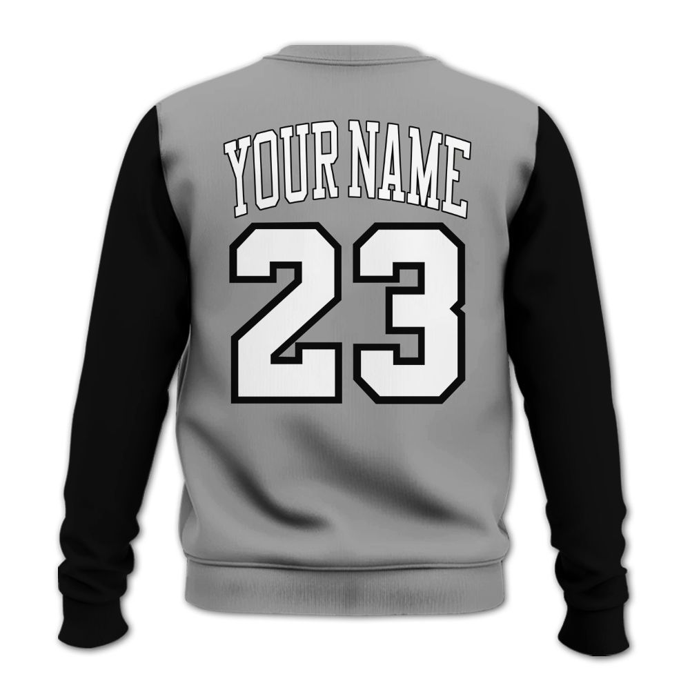 Sweatshirt To Match Black Wolf Grey 12s - Custom Name Number 23 Drip All Over Print