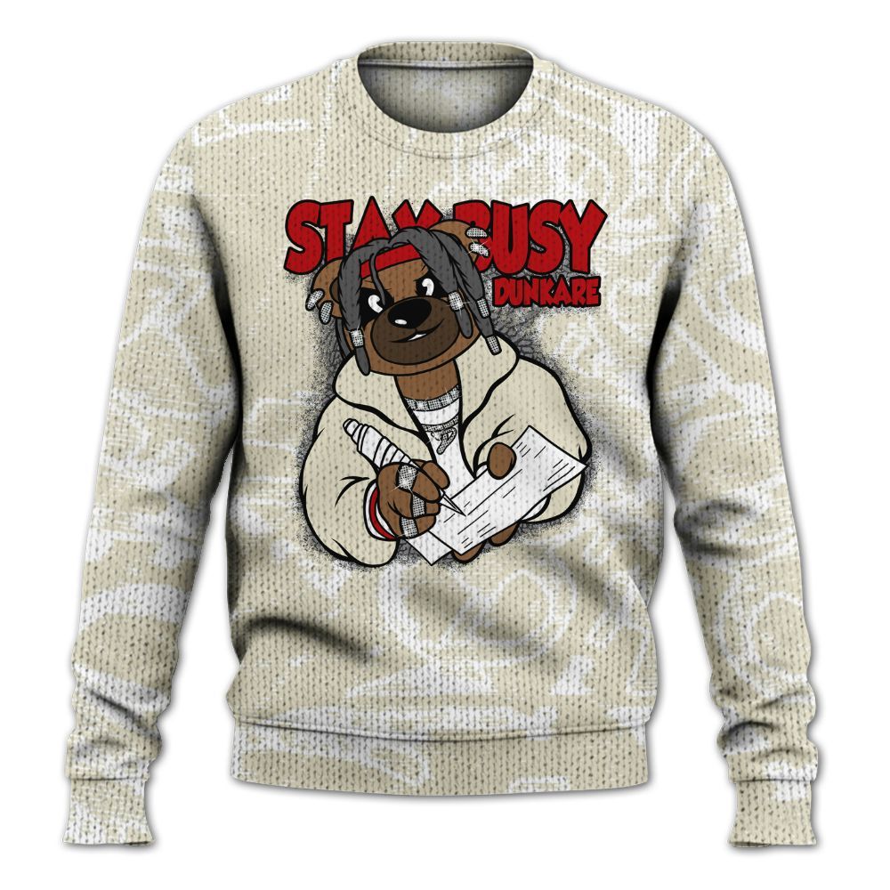 Knitted Sweater To Match Cement Grey 3s - Maintain Activity Bear Avant-Garde