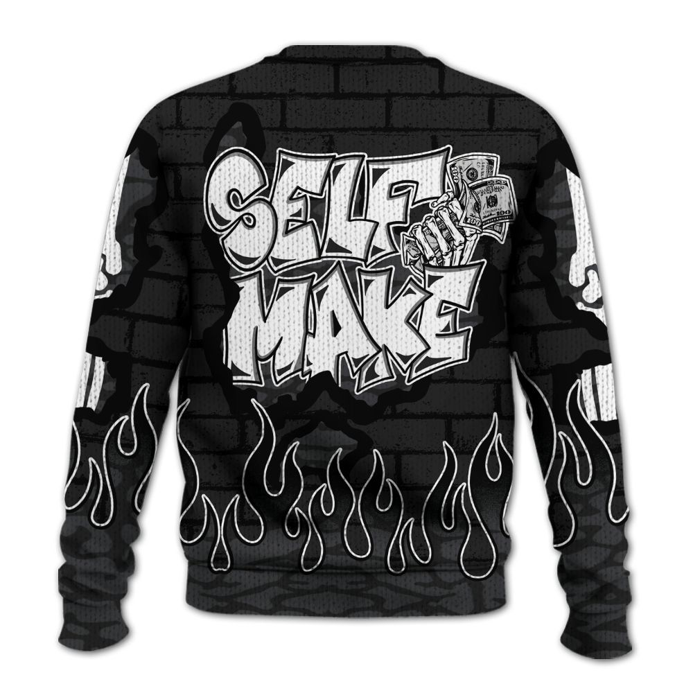 Knitted Sweater To Match Black Cat 3s - Self Make Skeleton Crashed