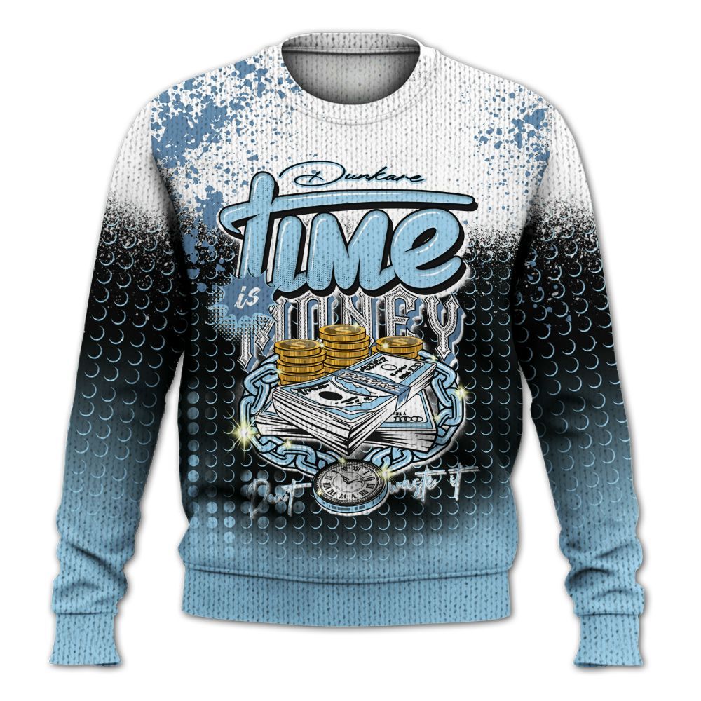 Knitted Sweater To Match Legend Blue 11s - Halftone Time Is Money