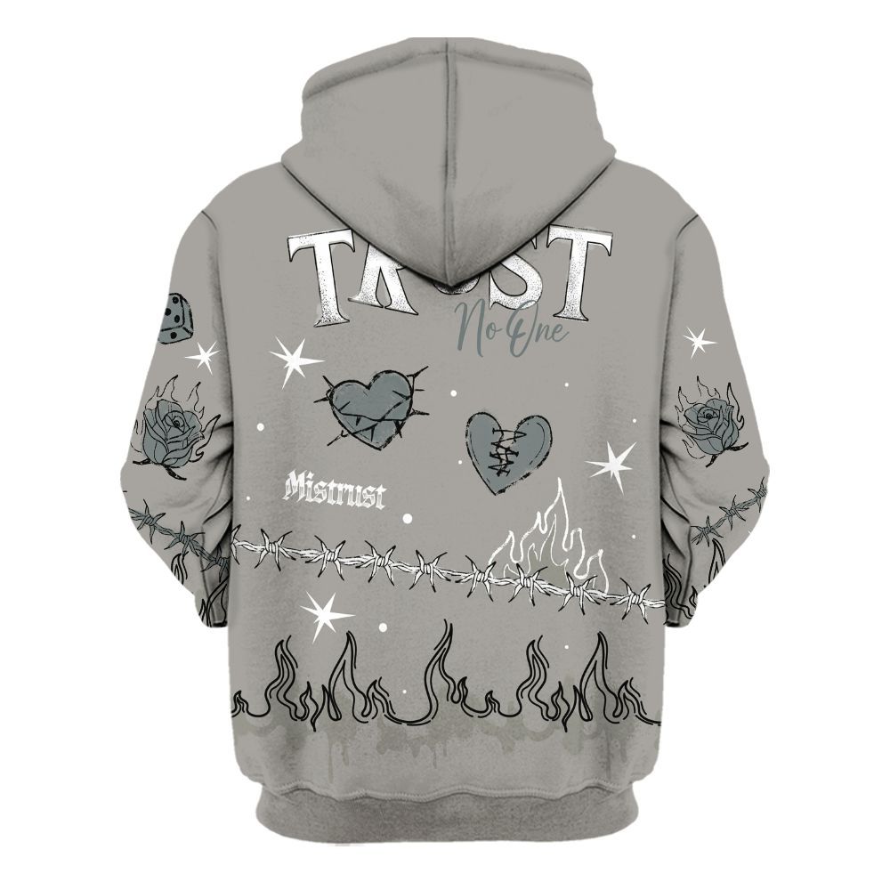Hoodie To Match Cool Grey 9s - Trust No One Snake-Bite Doodle Crayon All Over Print