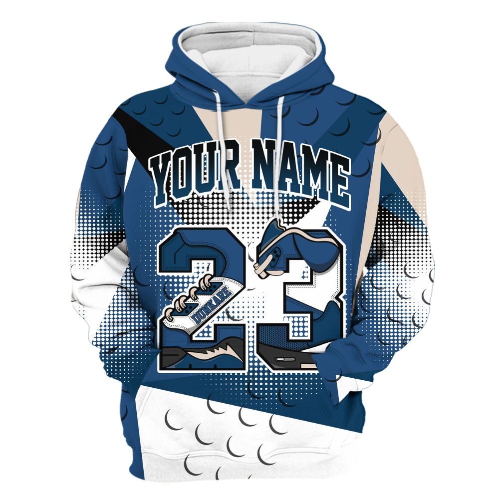 Hoodie To Match High OG Midnight Navy 1s - Poly Custom Name Number 23 5s All Over Print