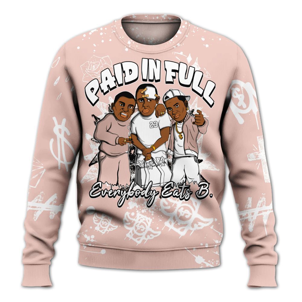 Sweatshirt To Match Low Legend Pink 11s - Everybody Paid In Full Crayon All Over Print