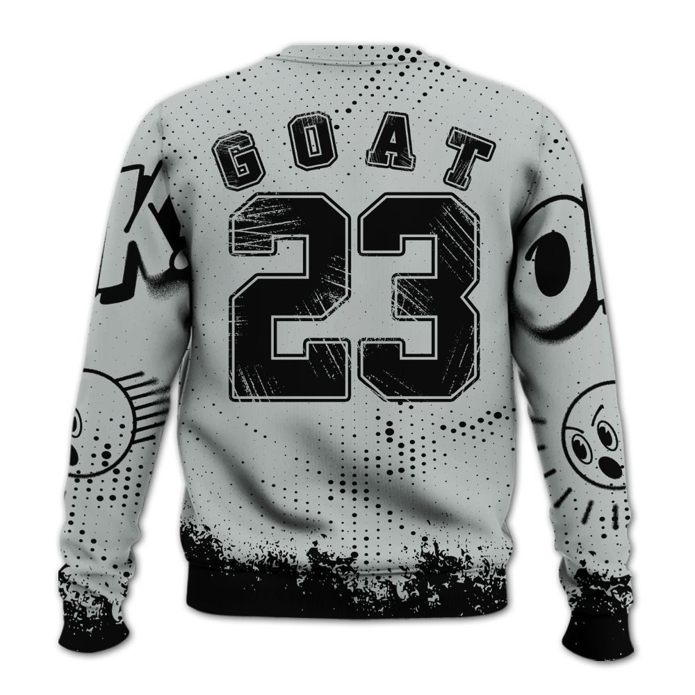 Sweatshirt To Match Black Wolf Grey 12s - FlightMan Number 23 G.O.A.T All Over Print