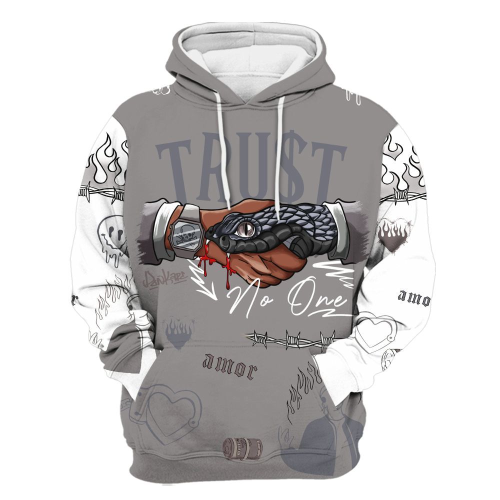 Hoodie To Match Cool Grey 11s - Snake Trust No One All Over Print