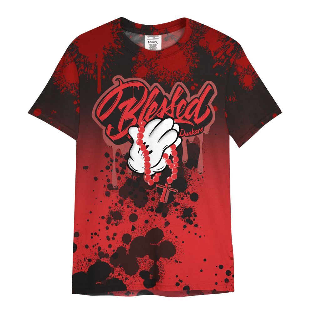 Shirt To Match Chile Red 9s - God Blessed Ink Drip All Over Print