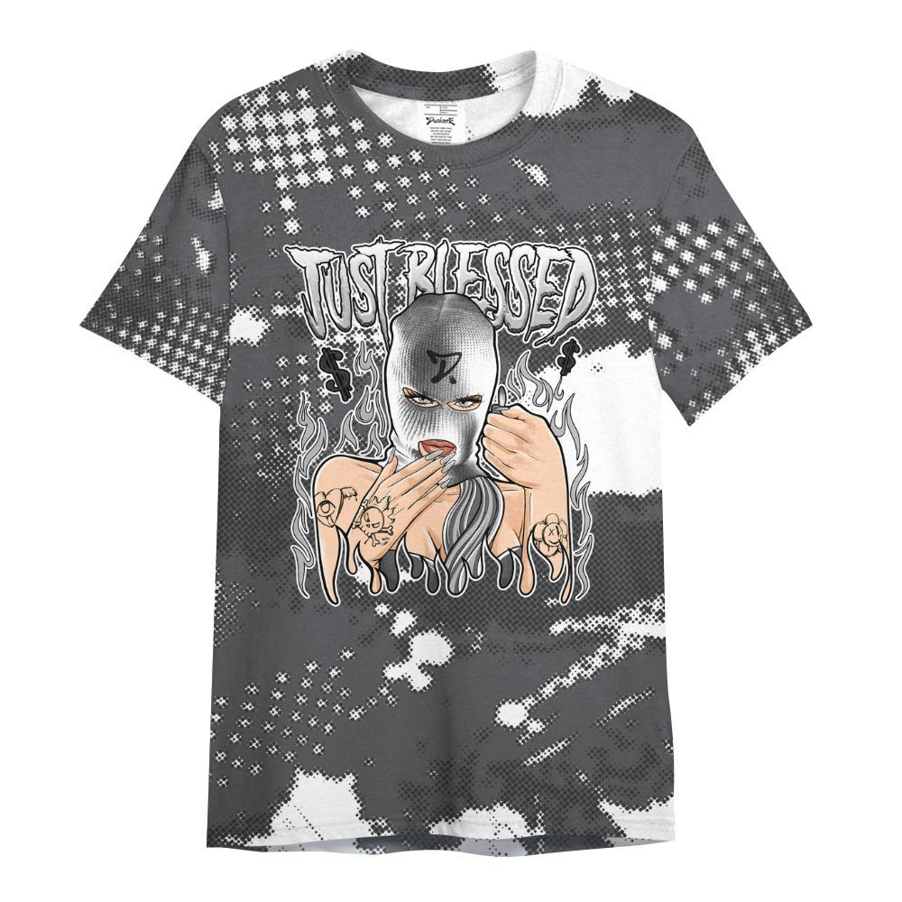 Shirt To Match White Thunder 4s - Blessed!! Smoke Dot All Over Print