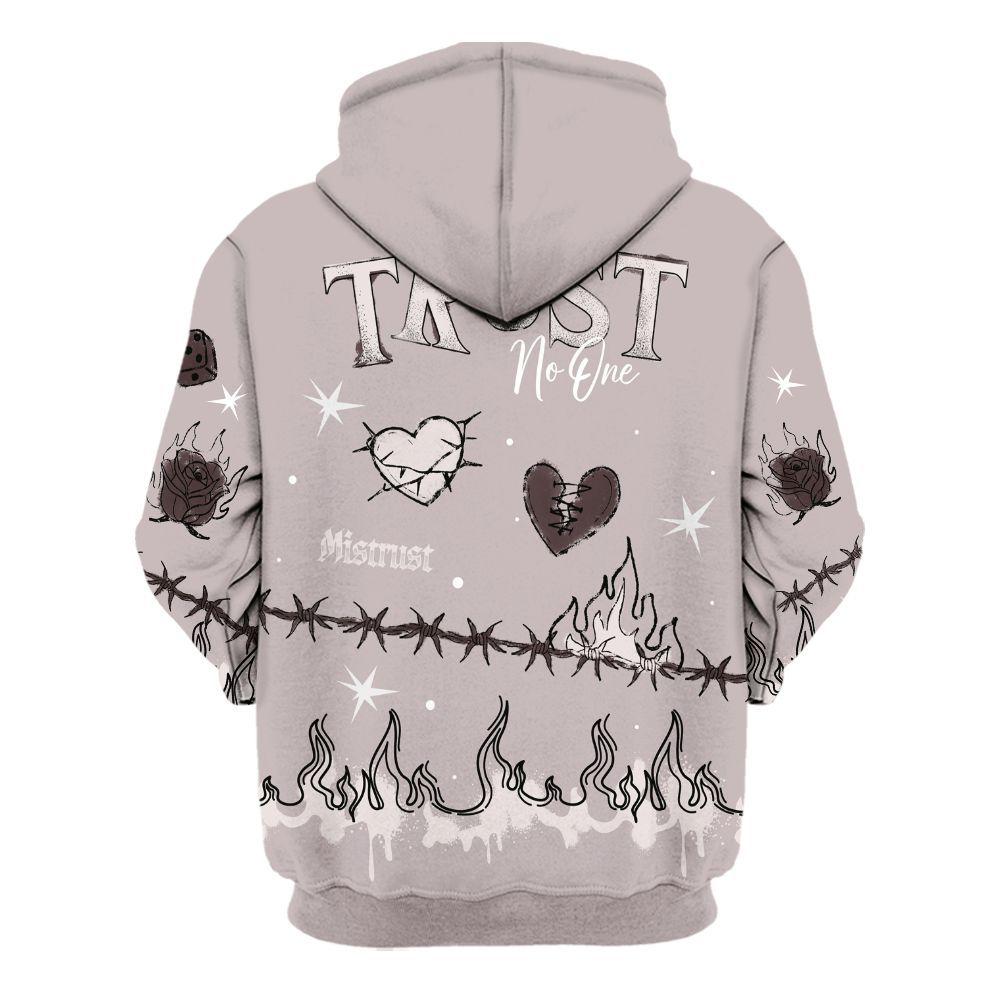 Hoodie To Match AMM Air Smokey Mauve 6s - Trust No One Snake-Bite Doodle Crayon All Over Print