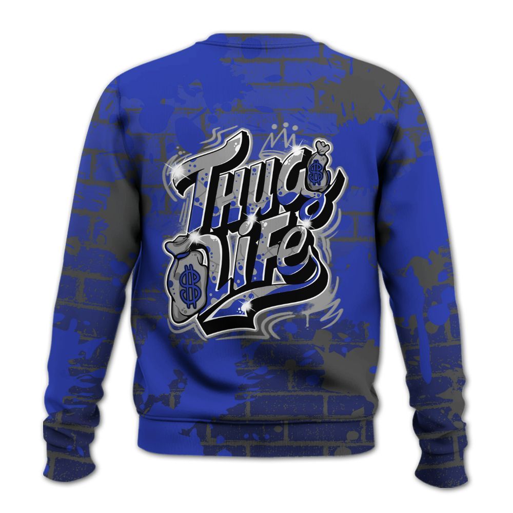Sweatshirt To Match Air Max Plus Black Racer Blue - Free Thug Living Graphic Brick Art All Over Print