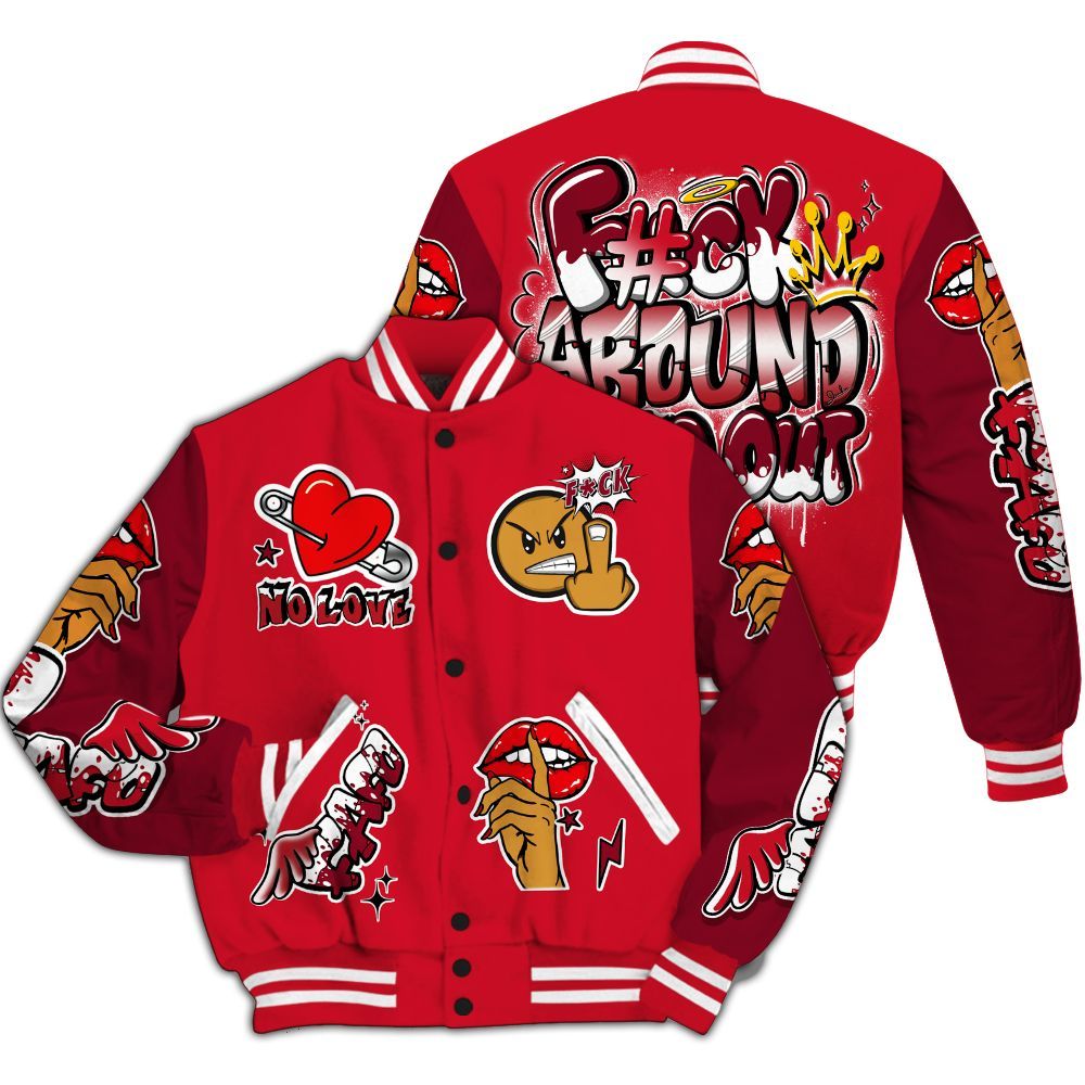 Varsity Jacket To Match Air DT Max 96 Love Letter - FK Around Find Out All Over Print