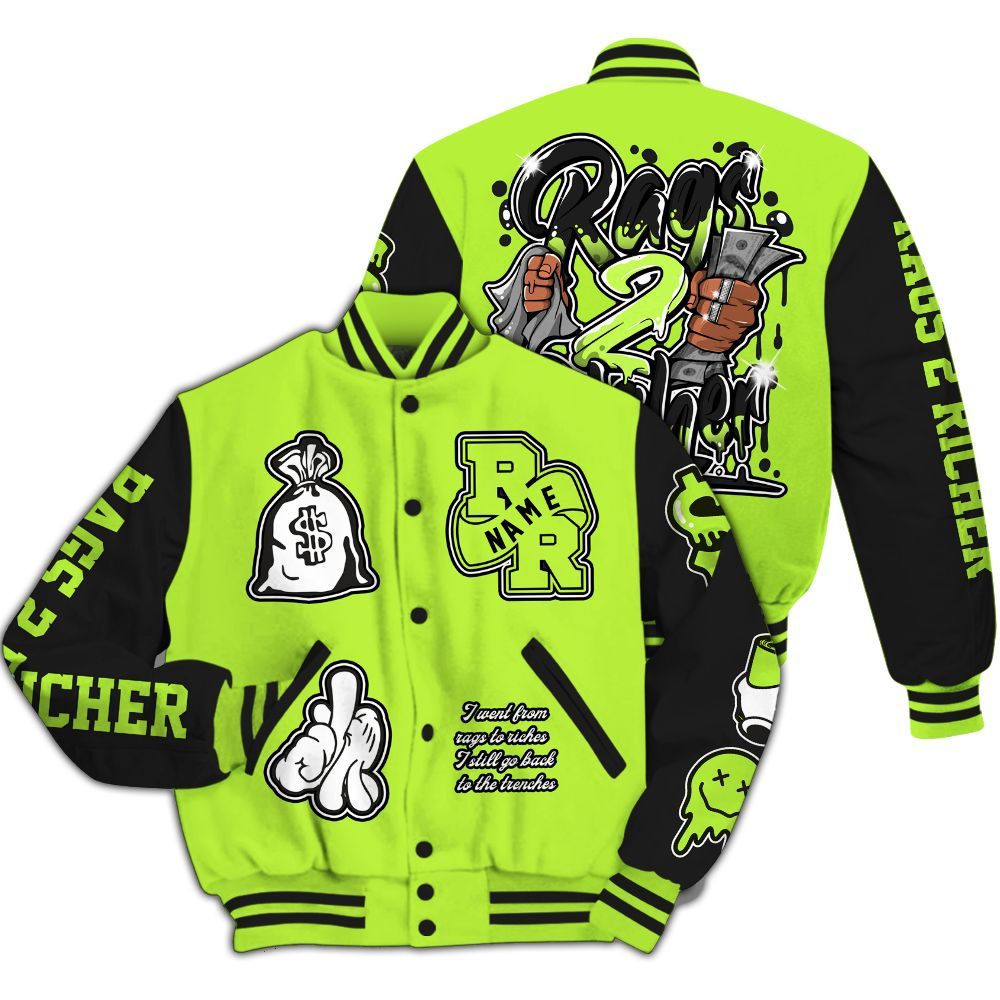 Varsity Jacket To Match Air Force 1 Low Dance Volt - Rag 2 Rich Graphic Custom Name All Over Print