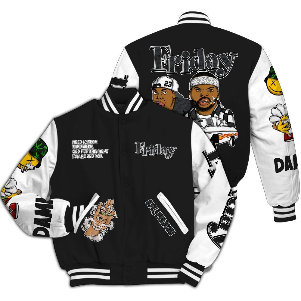 Varsity Jacket To Match Black Cat 3s - Friday Sneaker Stress Style All Over Print
