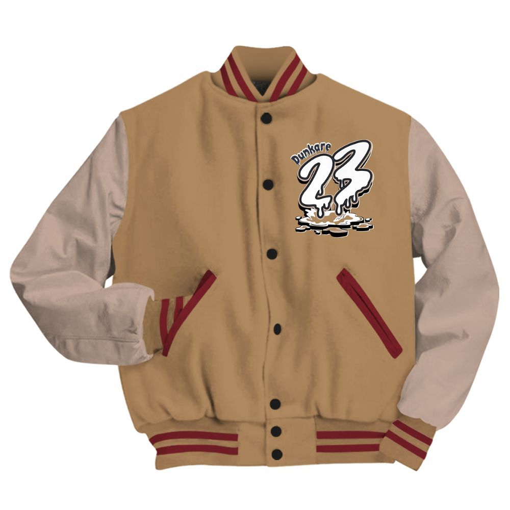 Varsity Jacket To Match Kobe 4 Gold Medal - Custom Name 23 Drip All Over Print