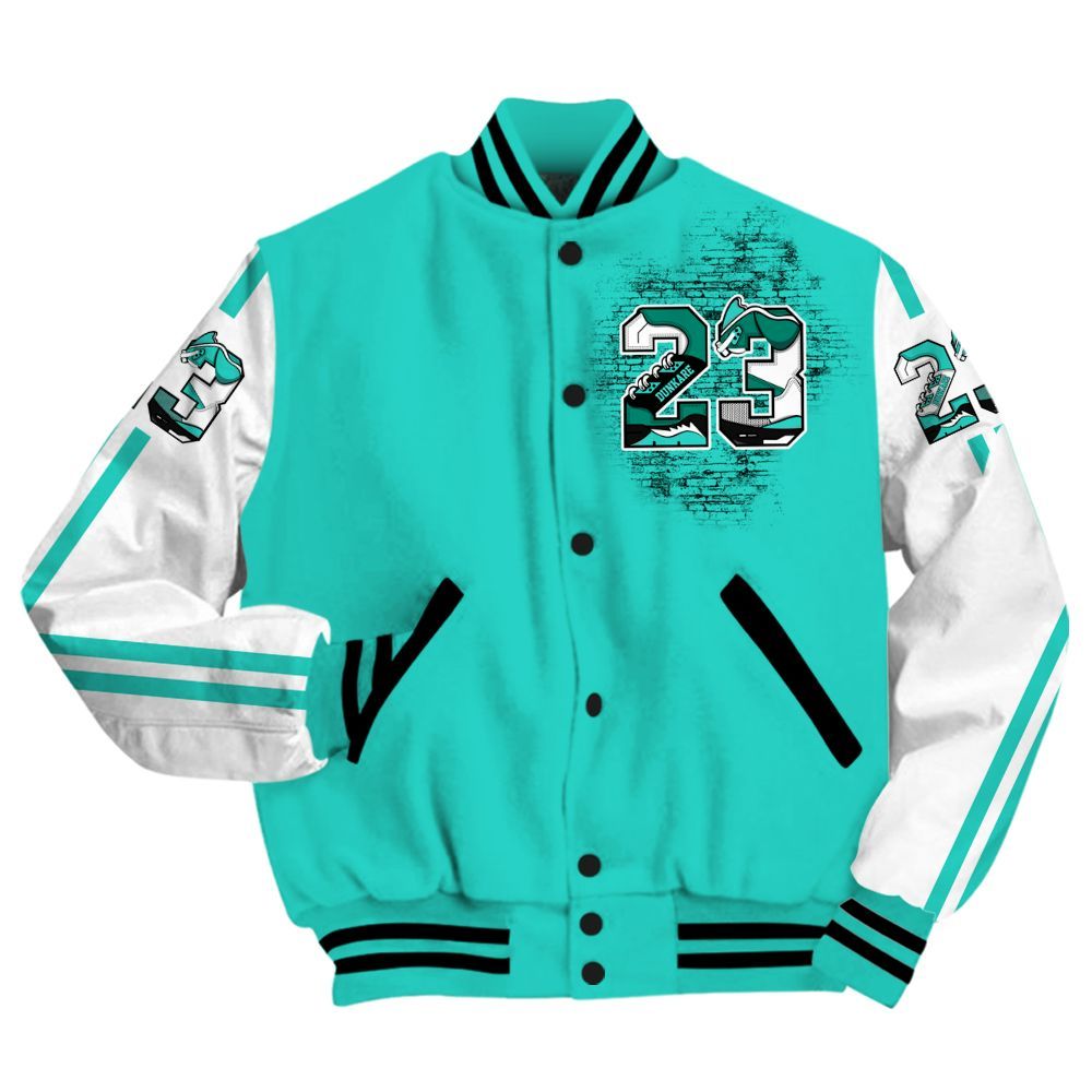 Varsity Jacket To Match Dunk Low Clear Jade - Custom Name Number 23 5s All Over Print