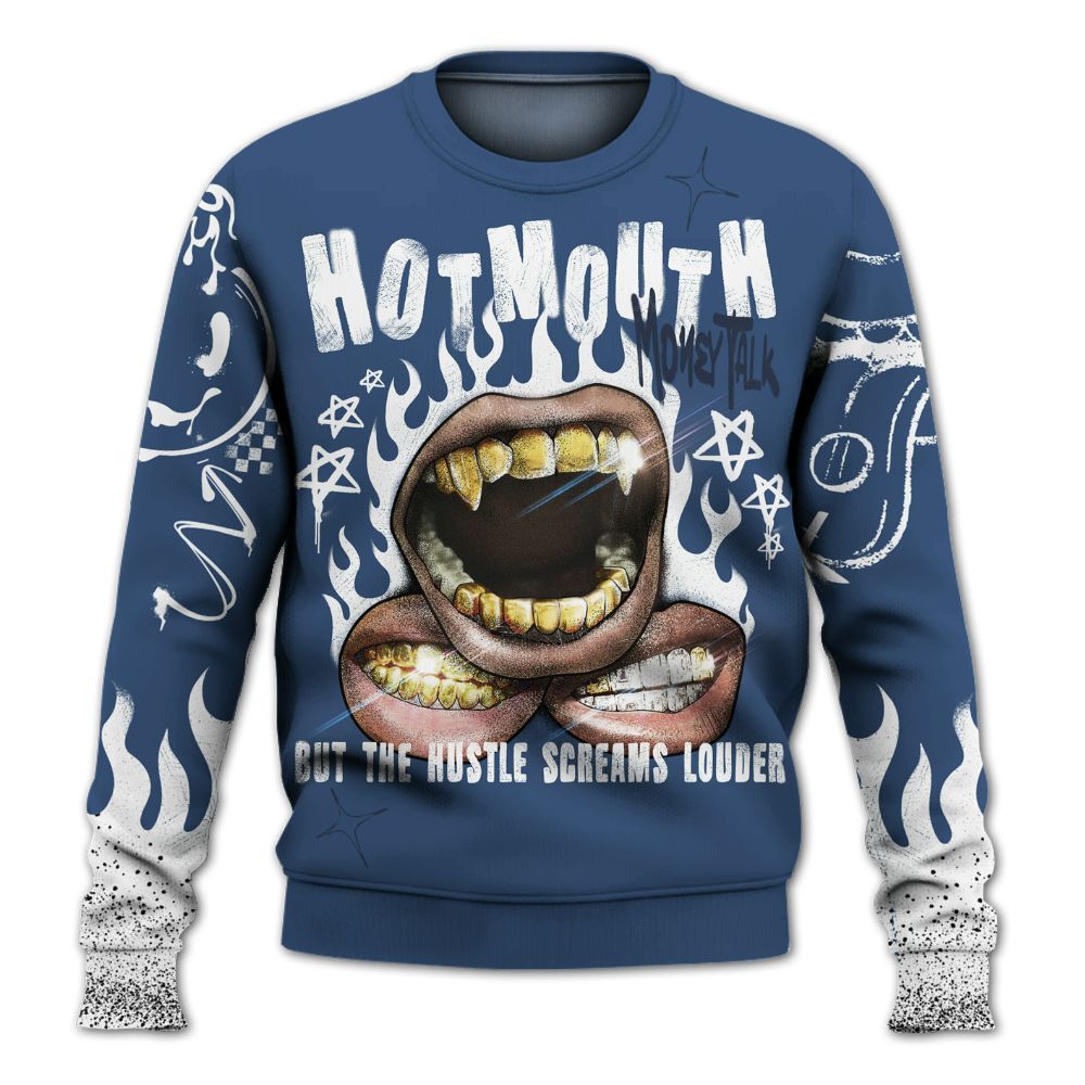 Sweatshirt To Match Midnight Navy 4s - Mouth Burning Street Style All Over Print