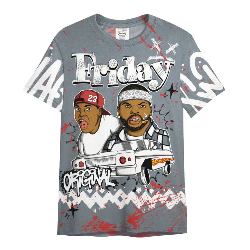 Shirt To Match Wolf Grey 13s - Friday Sneaker Crayon All Over Print