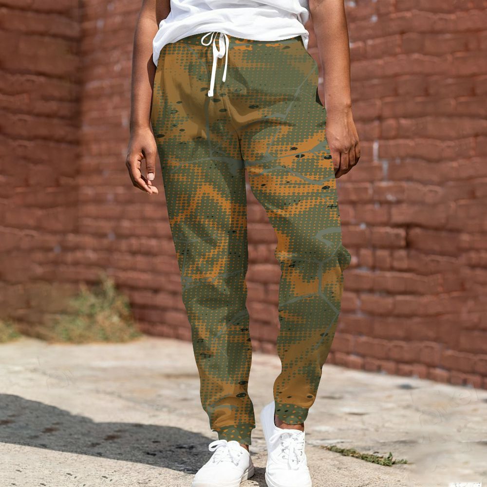 Sweatpant To Match Olive 5s - Crack Graphic All Over Print