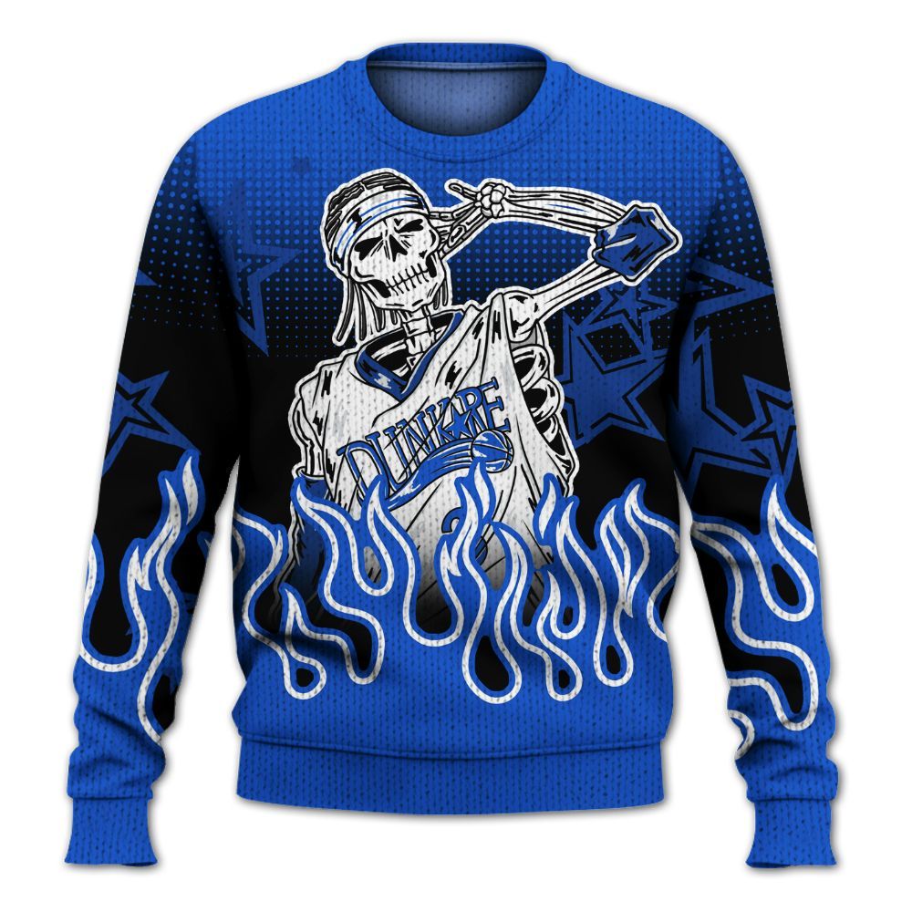 Knitted Sweater To Match Air Foamposite One Royal - Allen Answer Unique Fire Custom Name