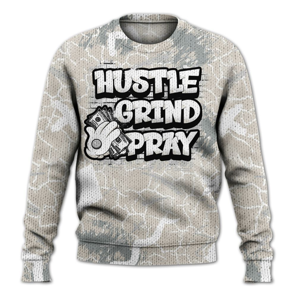 Sweater To Match Retro Pure Money 3s - Hustle Grind Pray Graphic